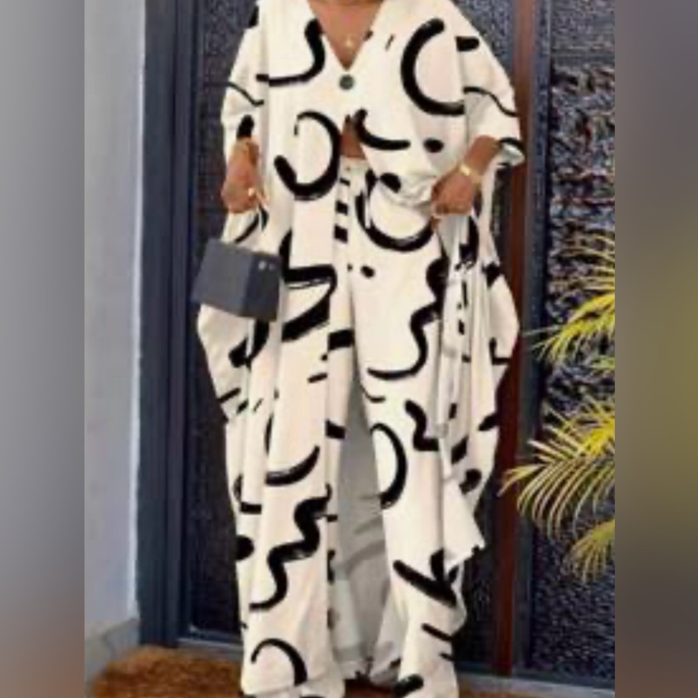 Black and White Abstract Jumpsuit